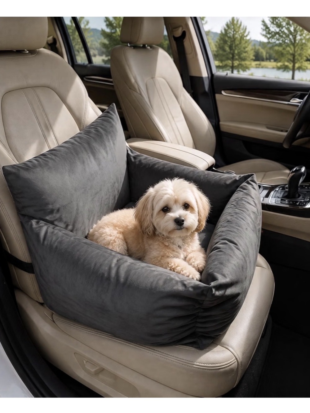 Riwa Elevated Dog Car Seat Gray NWT